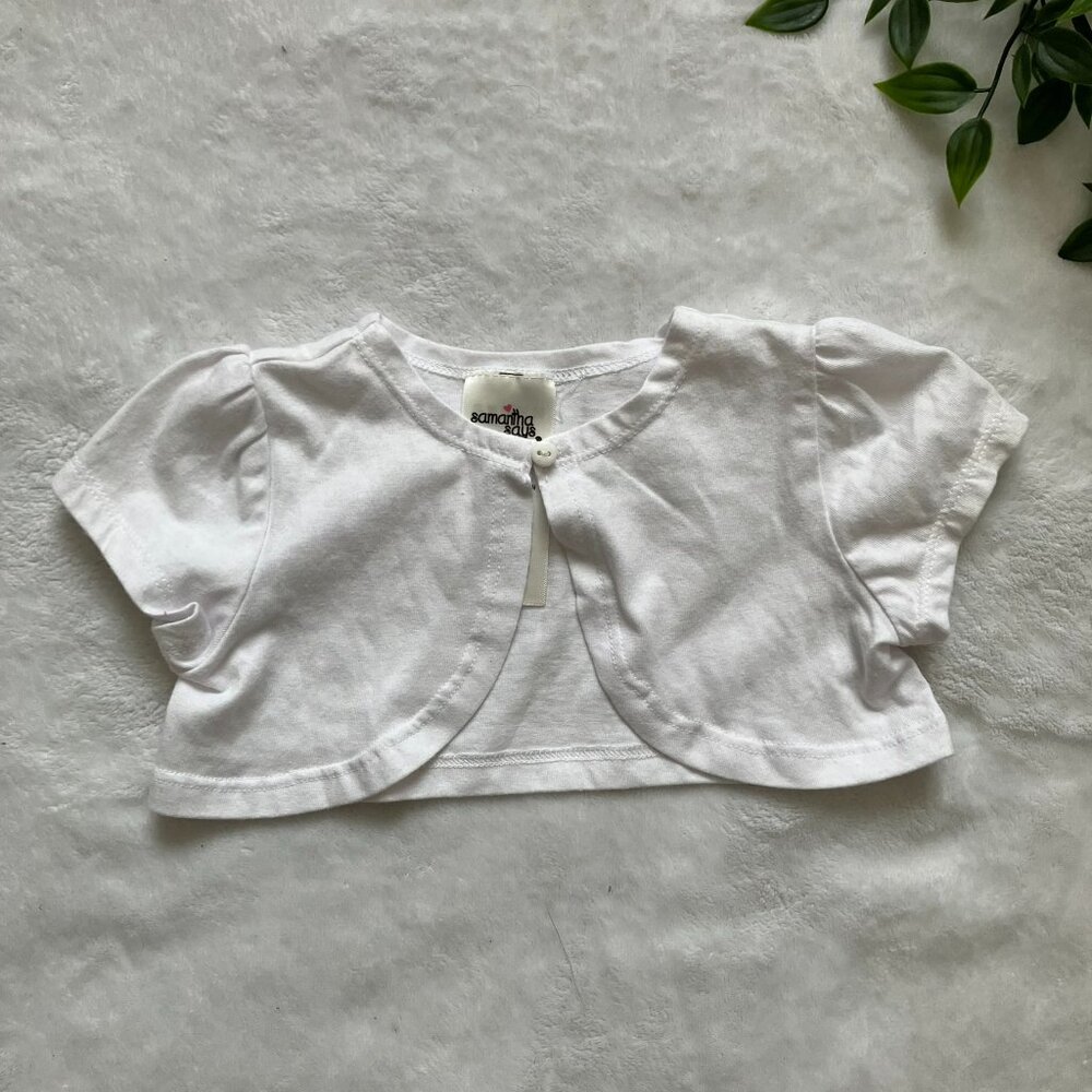 Samantha Says White Shrug Cardigan 12-18M
